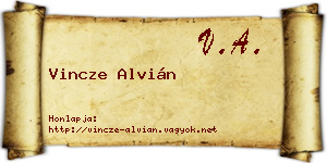 Vincze Alvián névjegykártya